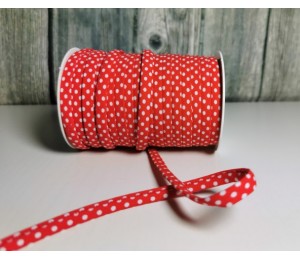 Spaghetti Band Kordel 7mm Polka Dots Pünkchten rot